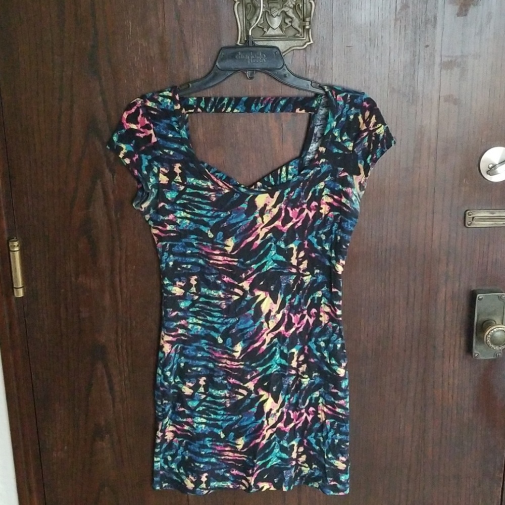 Colorful Zebra Printed Bodycon Dress